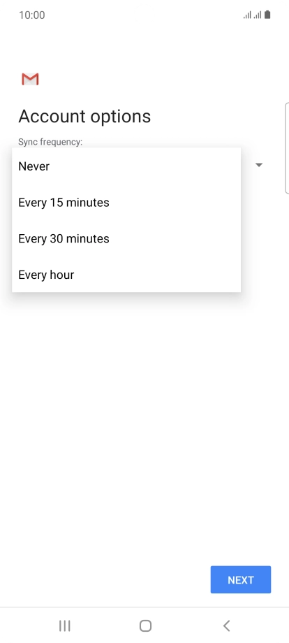 Press the required setting.