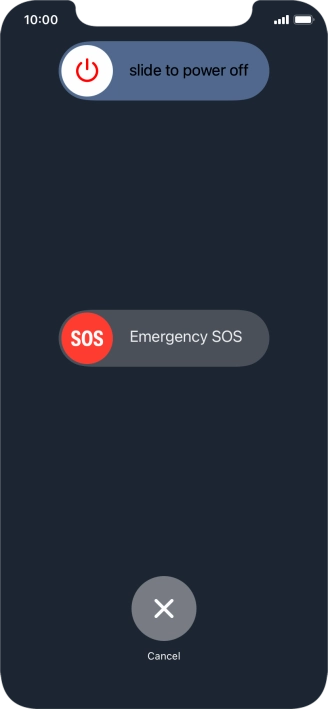 Press and drag the power off icon right.