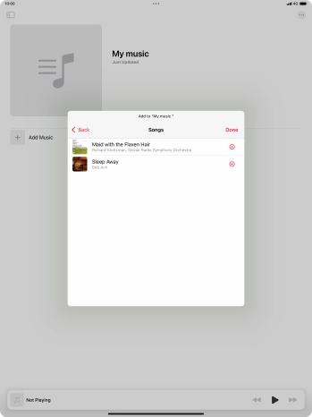 Go to the required category and press the add icon next to the required audio file.
