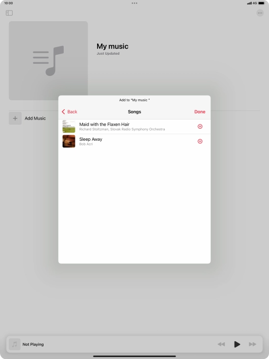Go to the required category and press the add icon next to the required audio file.