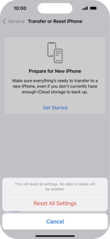Press Reset All Settings.
