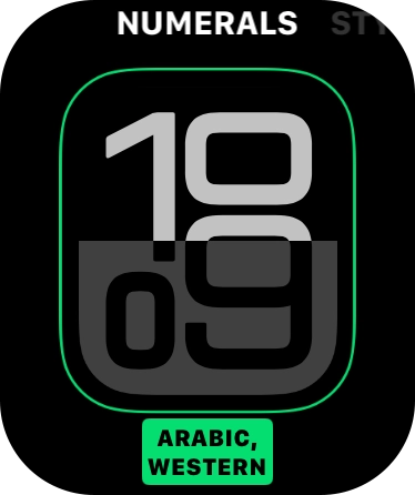 Turn the Digital Crown to change between the different designs.