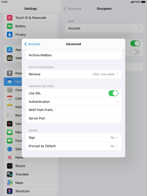 Press the indicator next to 