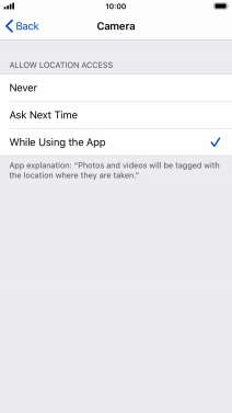 Press the required setting to turn the function on or off.