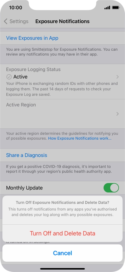 Press Turn Off and Delete Data.