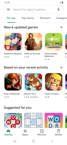 Press the search field.