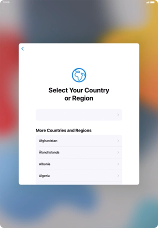 Press the required country or area.