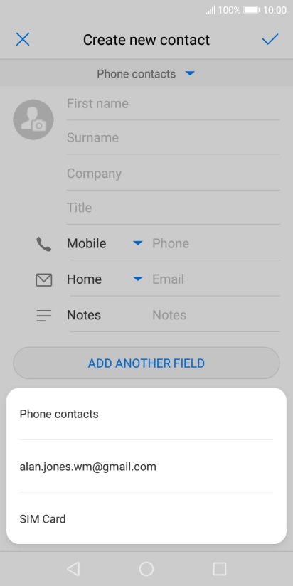Press Phone contacts.