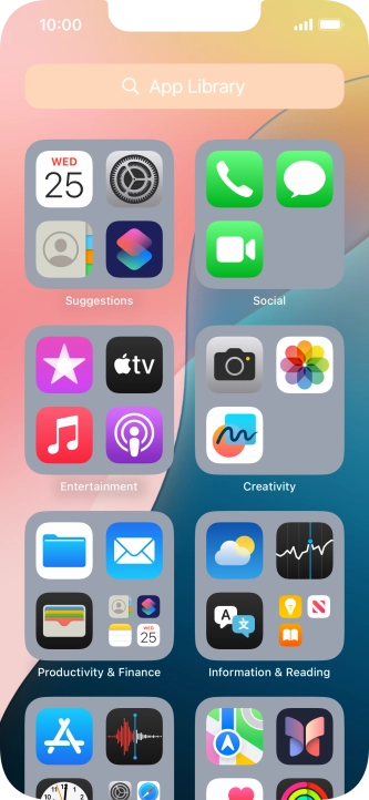 Press the required app.