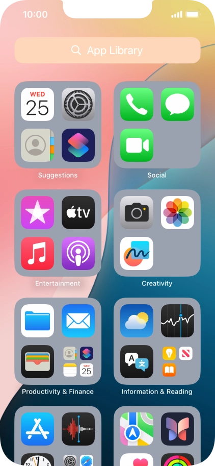 Press the required app.