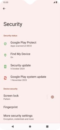 Press Screen lock and key in the additional phone lock code you created earlier.