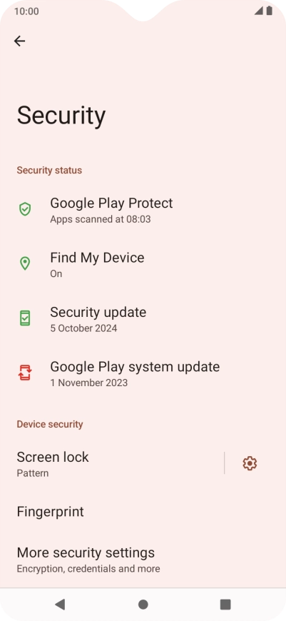 Press Screen lock and key in the additional phone lock code you created earlier.