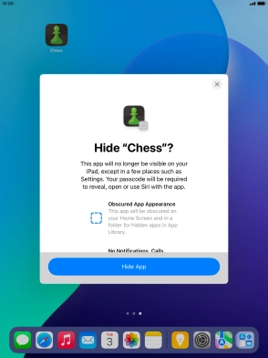 Press Hide App.