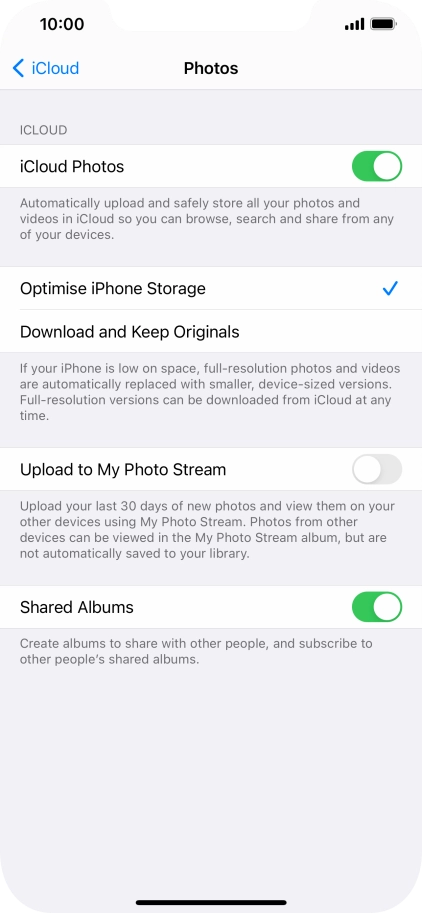Press the indicator next to 