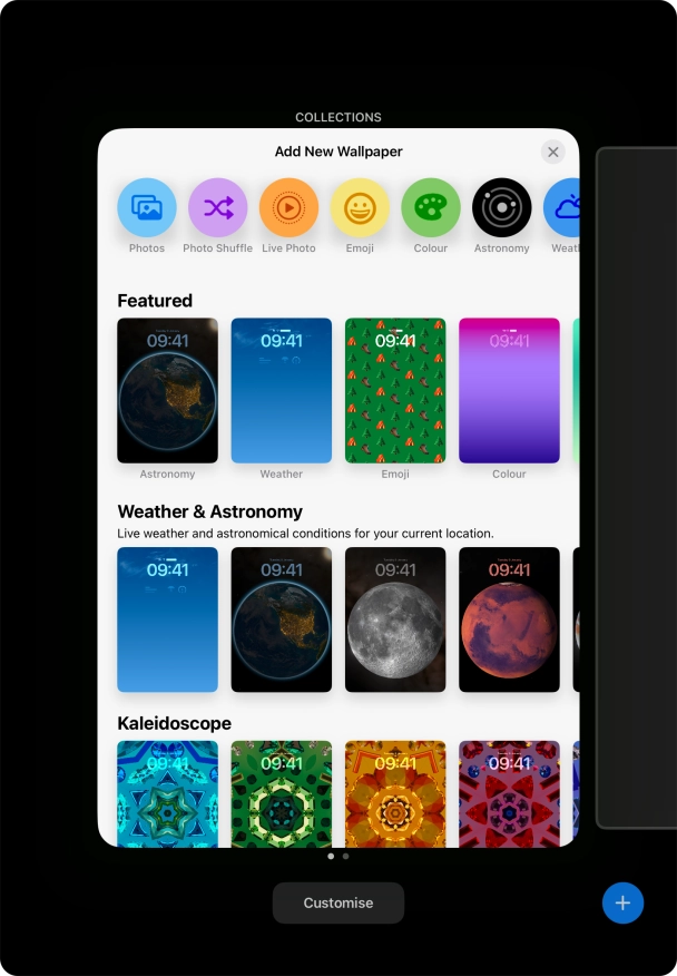 Press the required category and follow the instructions on the screen to select the required background image.