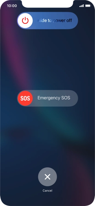 Press and drag the power off icon right.