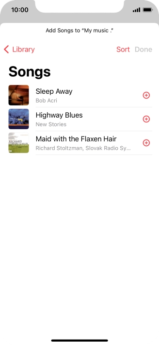 Go to the required category and press the required audio file.