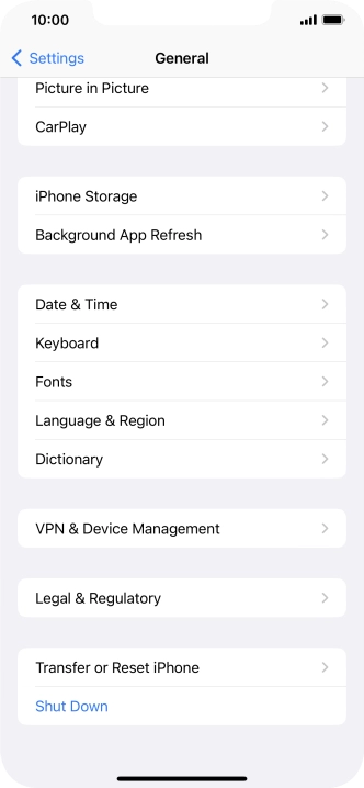 Press Transfer or Reset iPhone.