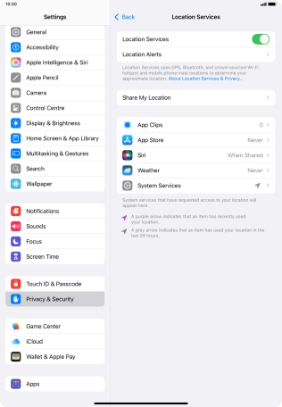 Press the required app.