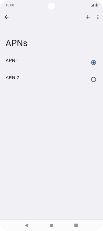 Press the field next to the data connection to activate it.