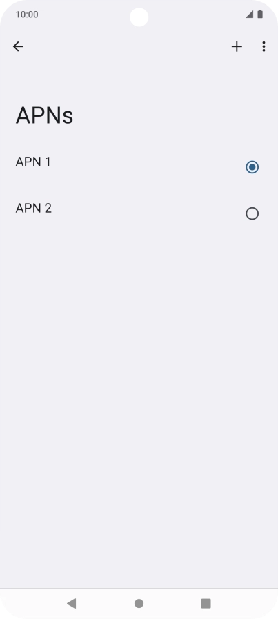 Press the field next to the data connection to activate it.