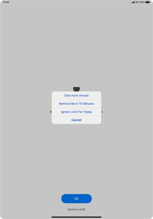 Press the required setting.