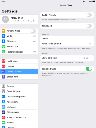Press the indicator next to 