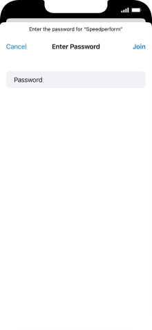 Key in the password for the Wi-Fi network and press Join.