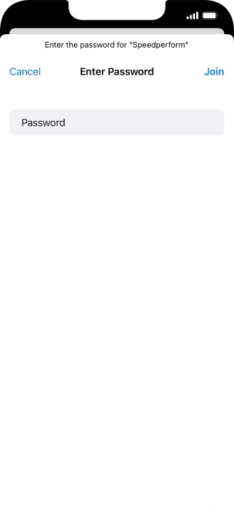 Key in the password for the Wi-Fi network and press Join.