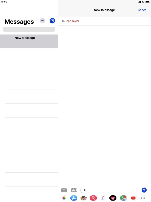 Press the send icon.