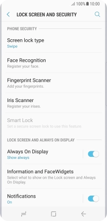Press Iris Scanner.