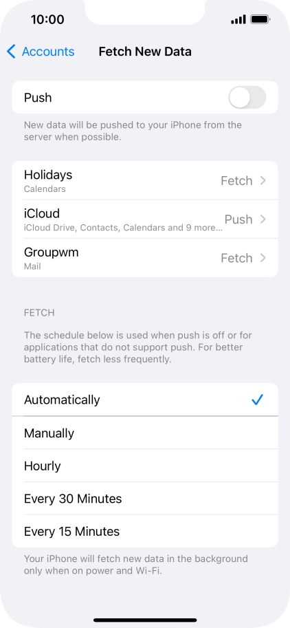If you turn off the function, press the required setting.