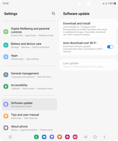 Press Download and install. If a new software version is available, it's displayed. Follow the instructions on the screen to update the phone software.
