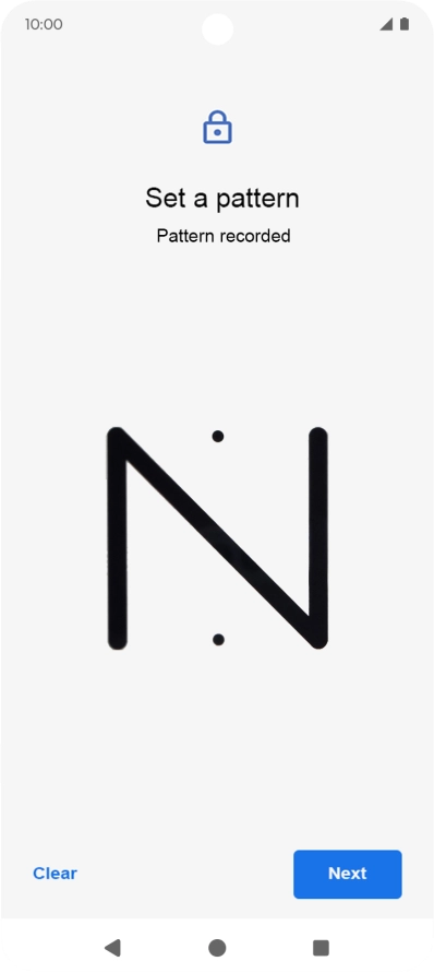 Slide your finger across the screen to connect at least four points and press Next.