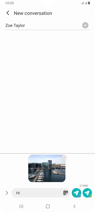 Press the send icon when you've finished your picture message.