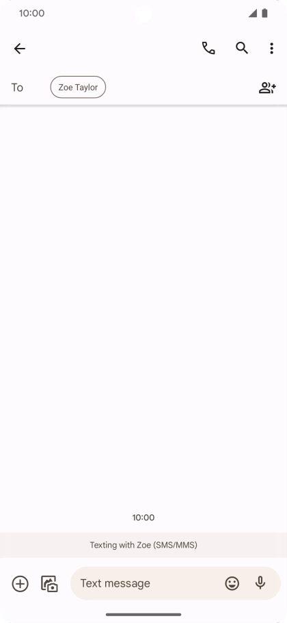 Press the text input field and write the text for your picture message.