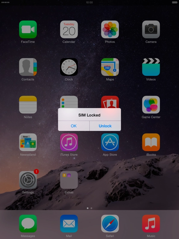 If your SIM is locked, press Unlock.