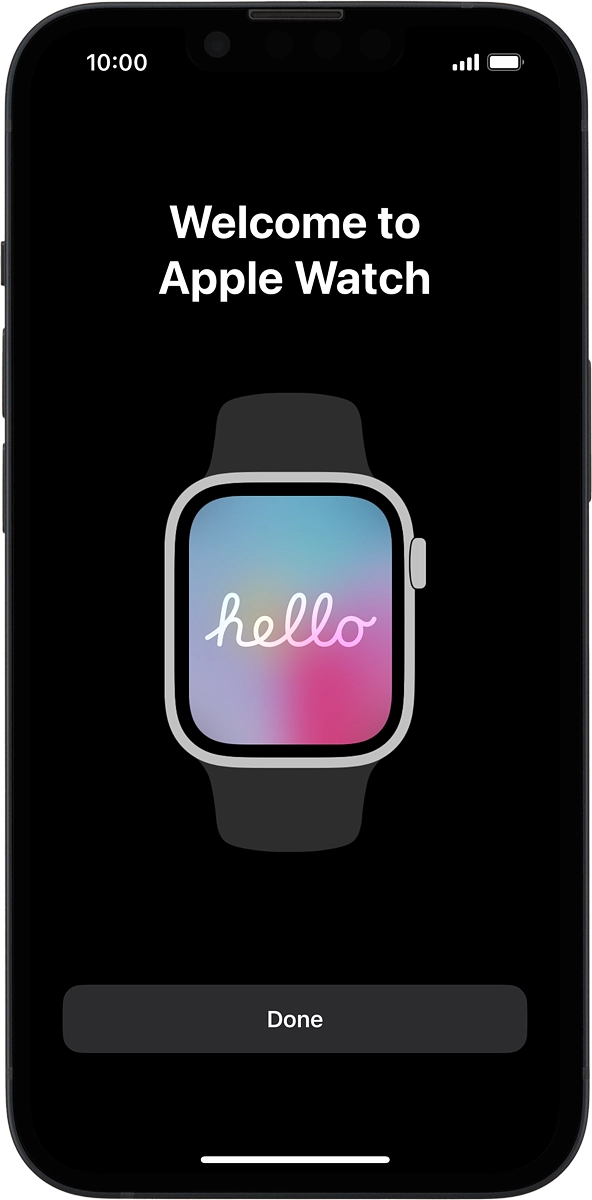 On your phone: Wait a moment while the activation of your Apple Watch is completed and press Done.