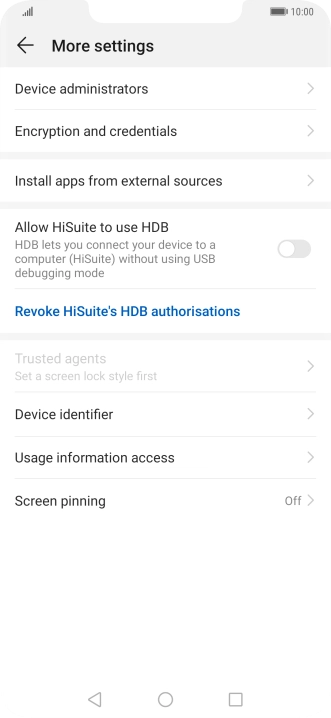Press Encryption and credentials.