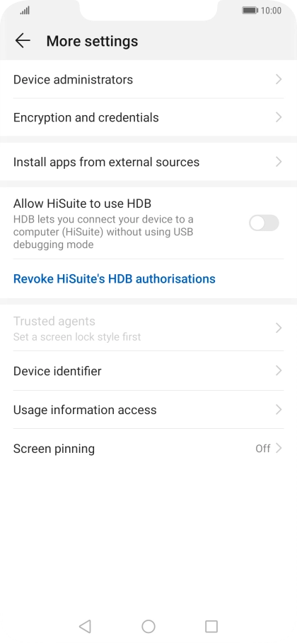 Press Encryption and credentials.