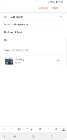 Press SEND when you've finished your email message.