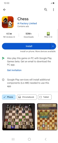 Press Install and follow the instructions on the screen to install the app.