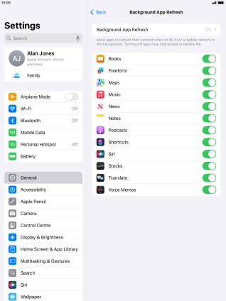 Press Background App Refresh.