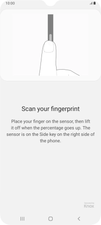 Follow the instructions on the screen to create the phone lock code using your fingerprint.