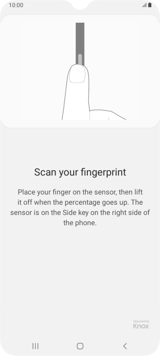 Follow the instructions on the screen to create the phone lock code using your fingerprint.