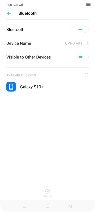 Press the required Bluetooth device and follow the instructions on the screen to pair the device with your phone.