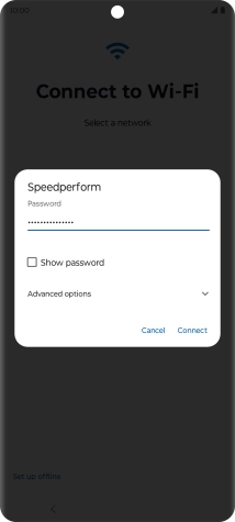 Key in the password for the Wi-Fi network and press Connect.