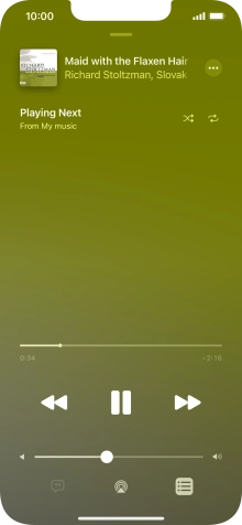 Press the shuffle icon to turn the function on or off.