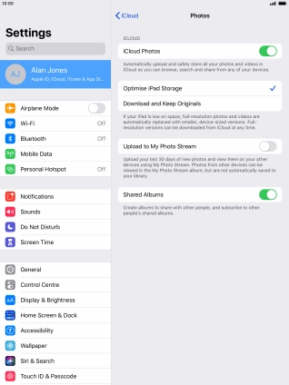 Press the indicator next to 