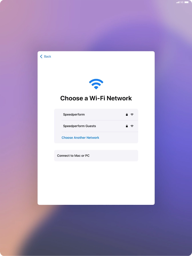 Press the required Wi-Fi network.